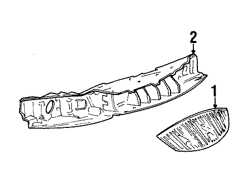 2001 Lincoln Town Car Grille - Radiator Diagram for XW1Z-8200-BA