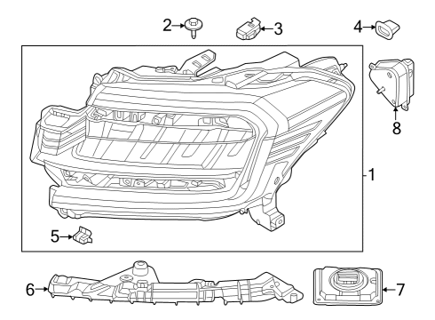 2024 Ford Expedition Headlamp Components Diagram