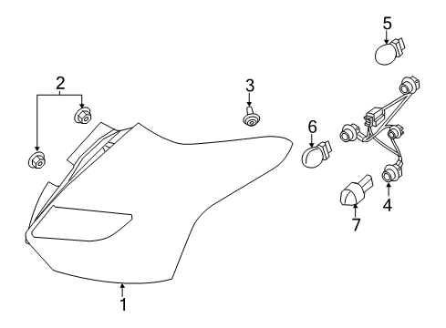 2015 Ford Focus LAMP ASY Diagram for F1EZ-13405-AG