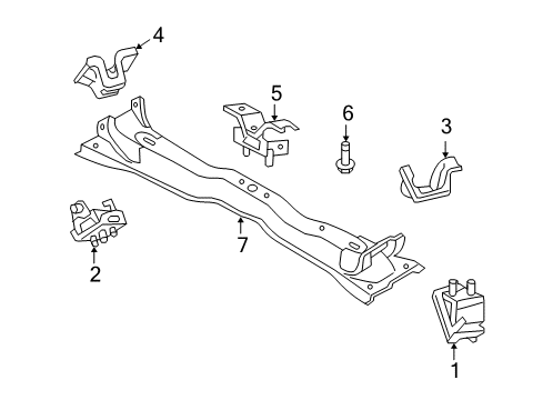 2007 Ford Explorer Sport Trac Engine & Trans Mounting Diagram