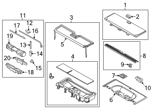 2011 Lincoln Navigator Lid - Storage Compartment Diagram for AL1Z-4020162-AA