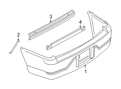 2002 Lincoln Blackwood Bumper Assembly - Rear Diagram for 2C6Z-17906-AA