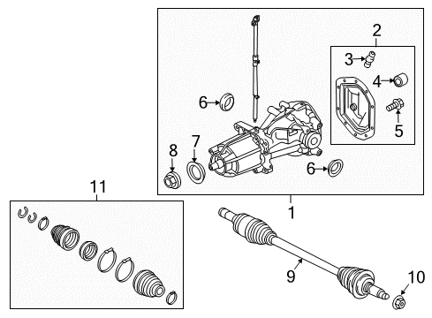 2016 Ford Special Service Police Sedan Axle Components - Rear Diagram