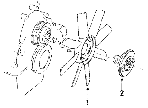 1994 Ford Ranger Cooling System, Radiator, Water Pump, Cooling Fan Diagram 3 - Thumbnail