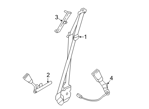 2022 Lincoln Nautilus Buckle Assembly - Seat Belt Diagram for DG9Z-5461202-AY