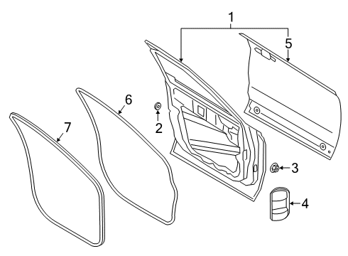 2021 Ford Escape Door & Components Diagram