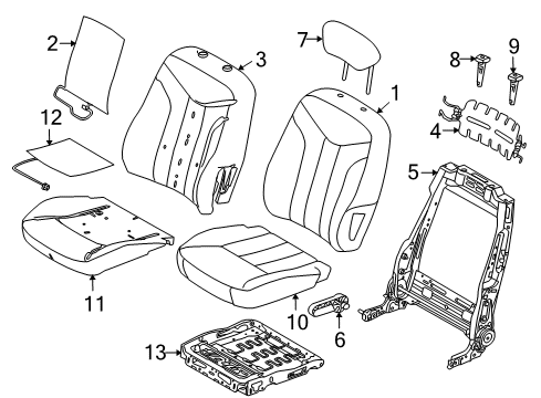 2011 Mercury Milan Seat Cushion Cover Assembly Diagram for BN7Z-5462900-BB