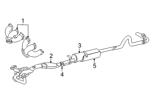 1994 Ford E-150 Econoline Club Wagon Catalytic Converter Assembly Diagram for F4UZ-5F250-B