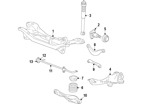 2002 Ford Focus Rear Suspension, Control Arm Diagram 2 - Thumbnail