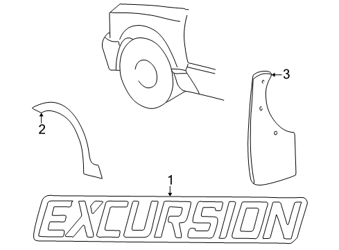 2001 Ford Excursion Exterior Trim - Fender Diagram