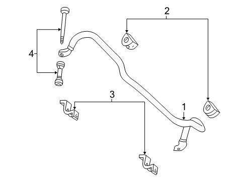 2000 Ford Expedition Stabilizer Bar & Components - Front Diagram 2 - Thumbnail