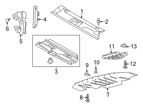 2015 Ford Mustang Splash Shields Diagram 3 - Thumbnail