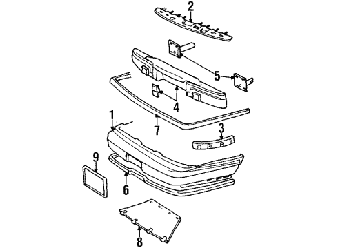 1997 Lincoln Town Car Bumper Assembly - Front Diagram for F5VY-17K835-A