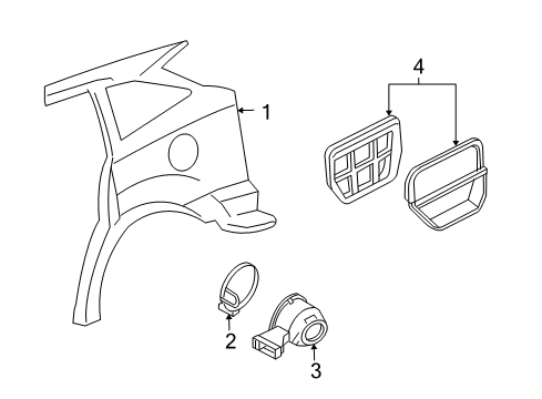 2005 Ford Focus Quarter Panel & Components, Exterior Trim, Body Diagram 2 - Thumbnail