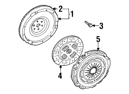 1999 Ford Contour Clutch & Flywheel Diagram 1 - Thumbnail