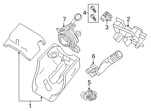 2010 Lincoln MKS Shroud Assembly - Steering Column Diagram for 8A5Z-3530-AD