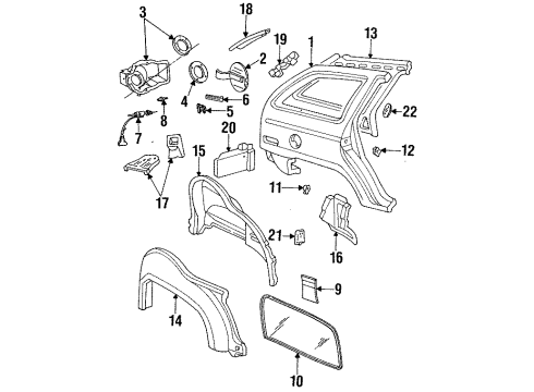 1992 Ford Taurus Reinforcement Diagram for F2AZ-5426482-A