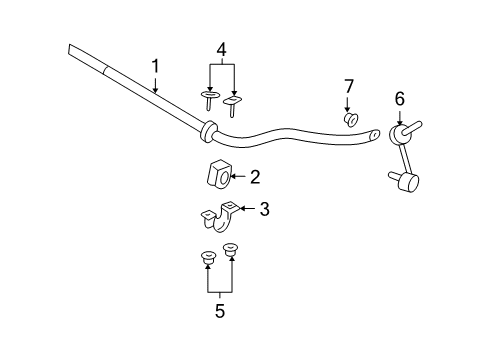 2007 Ford Crown Victoria Stabilizer Bar & Components - Front Diagram