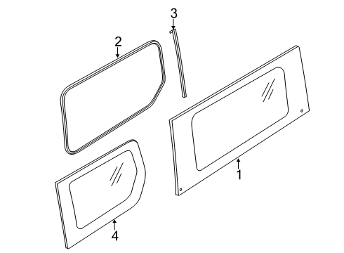 2019 Ford Transit Connect Side Panel - Glass & Hardware Diagram 3 - Thumbnail