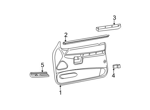 2000 Ford Explorer Panel Assembly Door Trim Diagram for XL2Z9823942AAB