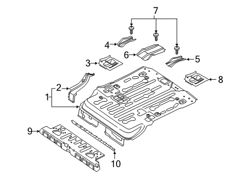 2022 Ford Transit Connect REINFORCEMENT - REAR SEAT SUPP Diagram for KV6Z-17613E52-A