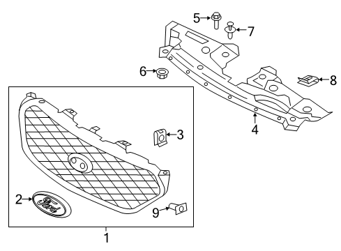 2017 Ford Police Interceptor Sedan Grille Assembly - Radiator Diagram for DG1Z-8200-AA