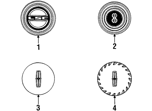 1993 Lincoln Mark VIII Wheel Cover Diagram for F3LY-1130-C