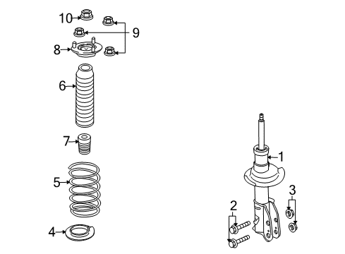 2007 Lincoln MKX Struts & Components - Front Diagram