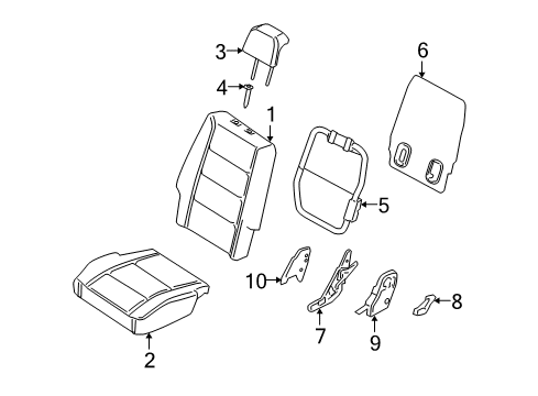 2007 Ford Freestyle Rear Seat Cushion Cover Assembly Diagram for 5F9Z-7463804-GAB