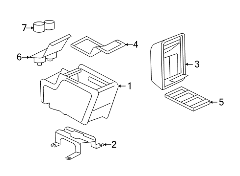 2003 Lincoln Aviator Insert Assembly - Console Diagram for 2C5Z-7813562-CAA