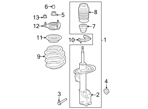 2024 Ford Mustang Cap - Front Suspension Strut Diagram for -W713296-S300