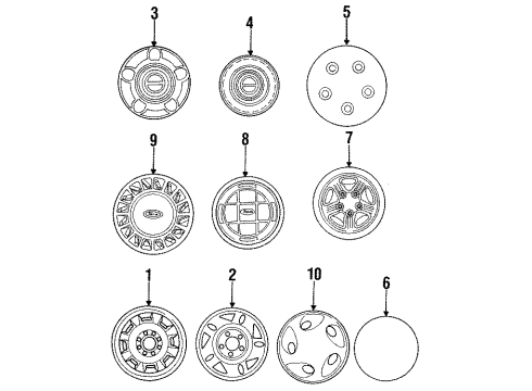 1993 Ford Aerostar Wheel Cover Diagram for F29Z1130A