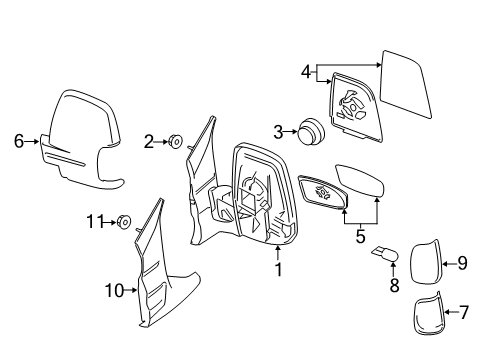 2017 Ford Transit-250 MIRROR ASY - REAR VIEW OUTER Diagram for EK4Z-17683-AC