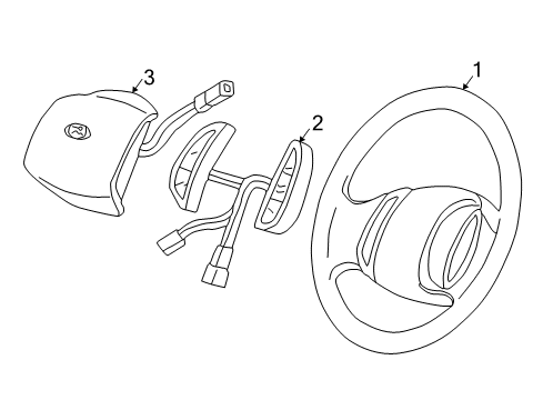 2006 Ford F-250 Super Duty Steering Wheel Assembly Diagram for 5C3Z-3600-BA