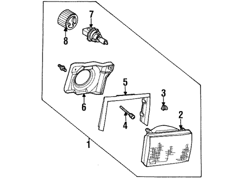 1990 Ford Mustang Bulb - Tungsten Diagram for E9ZZ-13007-B