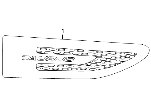 2016 Ford Taurus Front Fender Nameplate Diagram for AG1Z-16178-A