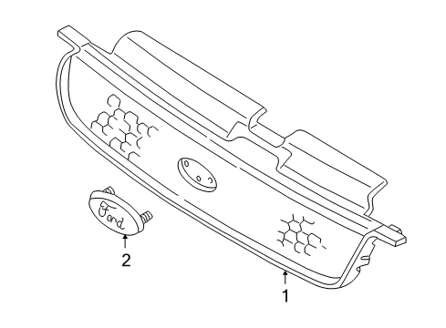 2007 Ford Escape Grille Panel Diagram