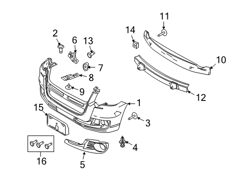 2008 Ford Explorer Sport Trac Bracket - Bumper Mounting Diagram for 8A2Z-17C972-A