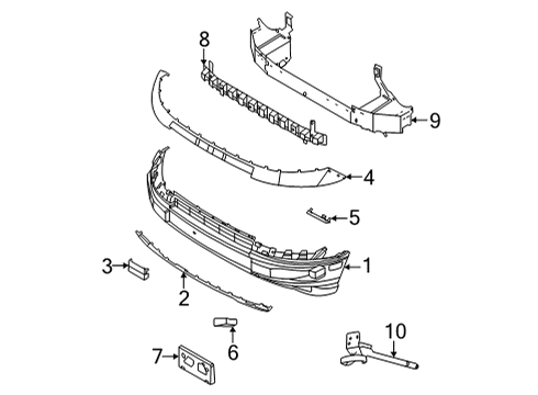 2023 Ford Bronco Sport Bumper & Components - Front Diagram