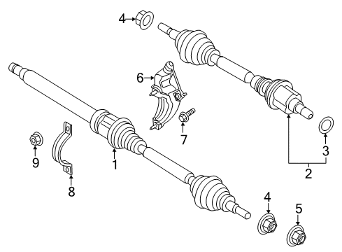 2020 Lincoln MKZ Drive Axles - Front Diagram 1 - Thumbnail