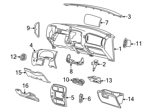 2003 Ford Explorer Sport Instrument Panel Diagram