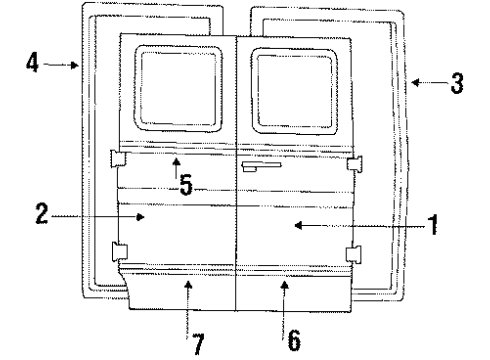 1985 Ford E-150 Econoline Club Wagon Weatherstrip Diagram for E9UZ1525324B