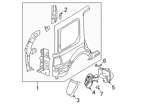 2003 Ford Expedition Quarter Panel & Components Diagram