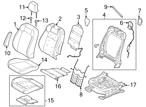 2024 Ford Mustang COVER ASY - SEAT CUSHION Diagram for PR3Z-5462900-AB