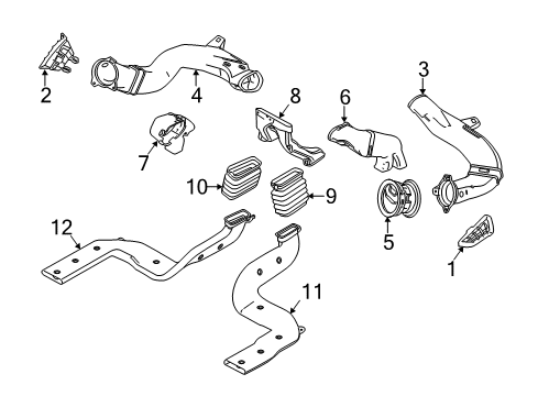 2012 Ford Fiesta Grille - Defroster Nozzle Diagram for BE8Z-58044E82-AA