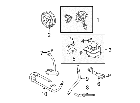 2005 Ford Ranger Pump Assy - Power Steering Diagram for 5L2Z-3A674-BARM