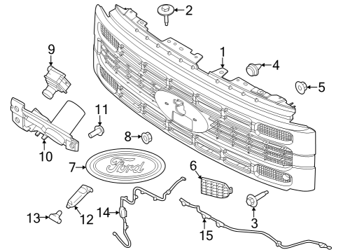 2023 Ford F-250 Super Duty Grille & Components Diagram 4 - Thumbnail