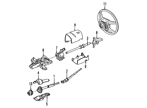 1999 Lincoln Town Car Steering Column & Wheel, Steering Gear & Linkage Diagram