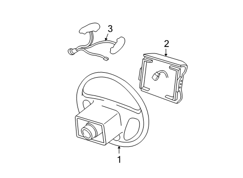 2007 Ford Freestar Steering Wheel Assembly Diagram for 6F2Z-3600-FA