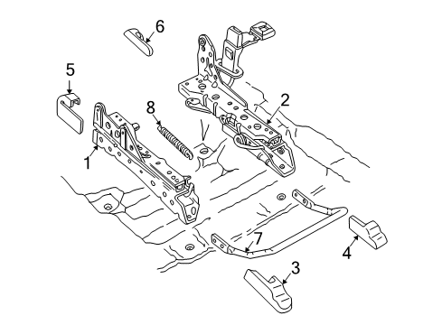 2008 Ford Crown Victoria Cover - Seat Track Diagram for 6W1Z-5461748-AD